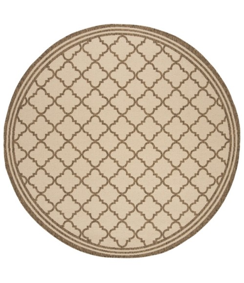 Safavieh Beach House BHS121 Cream / Beige 8' X 8' Round Area Rug