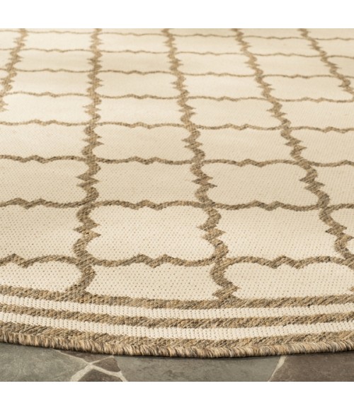 Safavieh Beach House BHS121 Cream / Beige 6'-7" X 6'-7" Square Area Rug