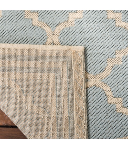 Safavieh Beach House BHS121 Aqua / Cream 4' X 4' Round Area Rug