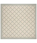 Safavieh Beach House BHS121 Cream / Aqua 6'-7" X 6'-7" Square Area Rug