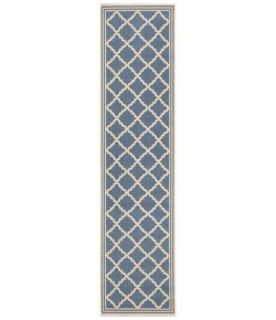 Safavieh Beach House BHS121 Blue / Creme 2'-2" X 6' Runner Area Rug