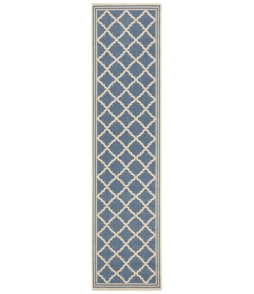 Safavieh Beach House BHS121 Blue / Creme 2'-2" X 6' Runner Area Rug