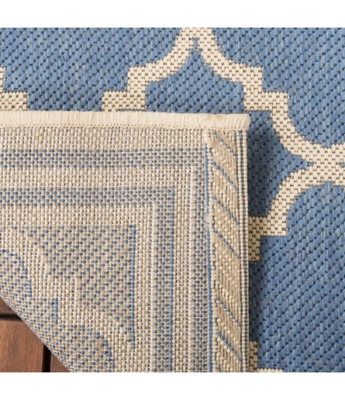 Safavieh Beach House BHS121 Blue / Creme 4' X 4' Round Area Rug