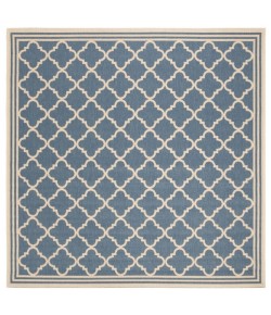 Safavieh Beach House BHS121 Blue / Creme 4' X 4' Square Area Rug