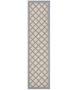 Safavieh Beach House BHS121 Cream / Blue 2'-2" X 6' Runner Area Rug