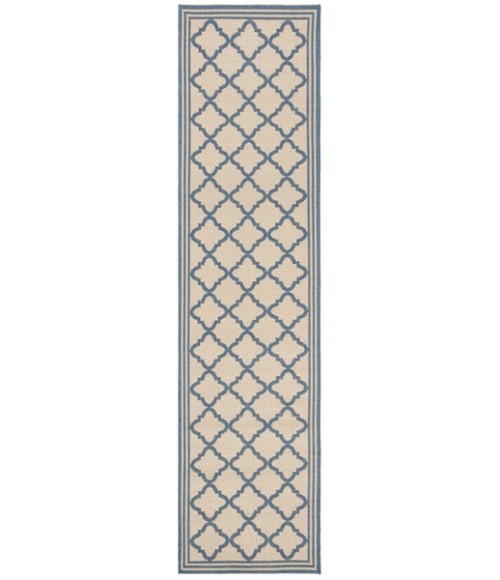 Safavieh Beach House BHS121 Cream / Blue 2'-2" X 6' Runner Area Rug