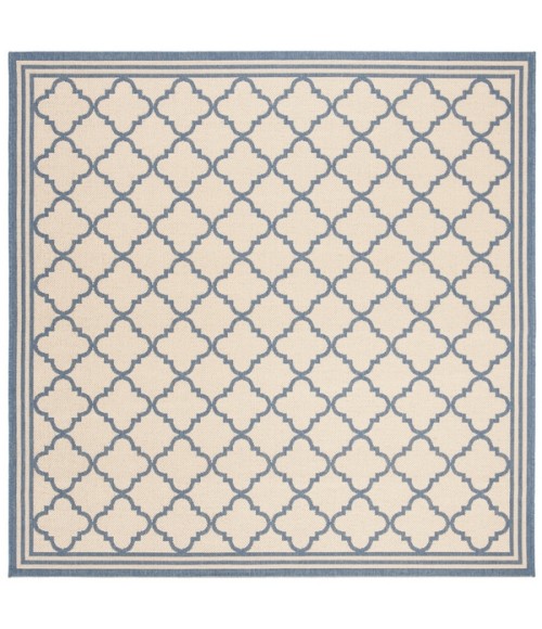 Safavieh Beach House BHS121 Cream / Blue 6'-7" X 6'-7" Square Area Rug