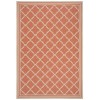 Safavieh Beach House BHS121 Rust / Creme 5'-3" X 7'-6" Rectangle Area Rug