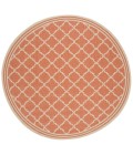 Safavieh Beach House BHS121 Rust / Creme 6'-7" X 6'-7" Round Area Rug