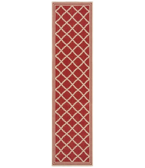 Safavieh Beach House BHS121 Red / Creme 2'-2" X 12' Runner Area Rug