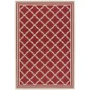 Safavieh Beach House BHS121 Red / Creme 3' X 5' Rectangle Area Rug