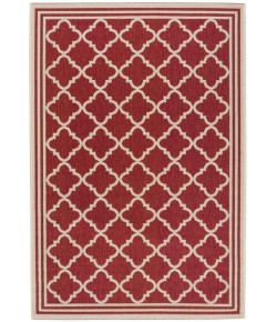 Safavieh Beach House BHS121 Red / Creme 4' X 6' Rectangle Area Rug