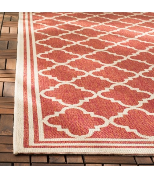 Safavieh Beach House BHS121 Red / Creme 2'-2" X 12' Runner Area Rug