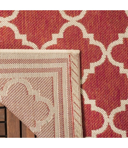 Safavieh Beach House BHS121 Red / Creme 2'-2" X 12' Runner Area Rug