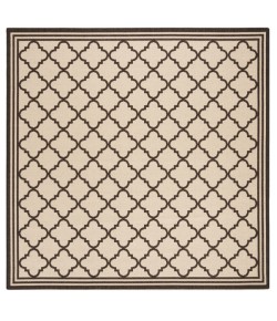 Safavieh Beach House BHS121 Creme / Brown 4' X 4' Square Area Rug
