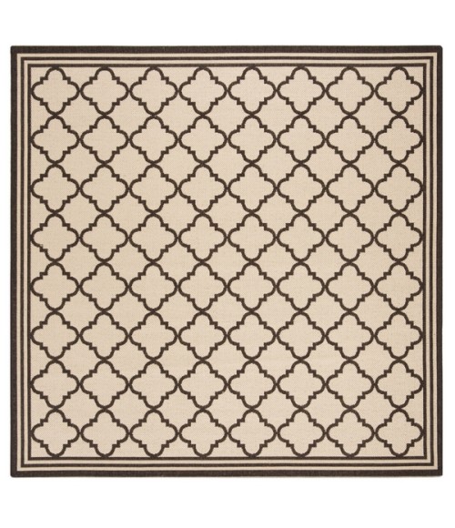Safavieh Beach House BHS121 Creme / Brown 4' X 4' Square Area Rug