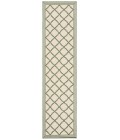 Safavieh Beach House BHS121 Cream / Green 2'-2" X 12' Runner Area Rug