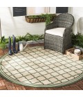 Safavieh Beach House BHS121 Cream / Green 8' X 8' Round Area Rug