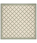 Safavieh Beach House BHS121 Cream / Green 4' X 4' Square Area Rug