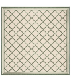 Safavieh Beach House BHS121 Cream / Green 4' X 4' Square Area Rug