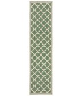 Safavieh Beach House BHS121 Green / Creme 2'-2" X 6' Runner Area Rug