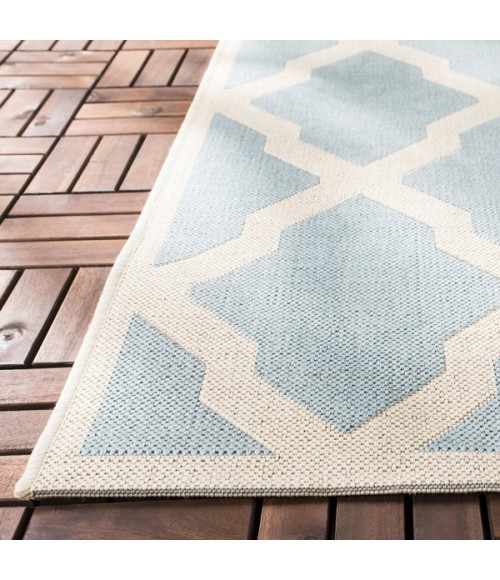 Safavieh Beach House BHS122 Aqua / Cream 4' X 6' Rectangle Area Rug