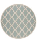 Safavieh Beach House BHS122 Aqua / Cream 6'-7" X 6'-7" Round Area Rug