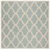 Safavieh Beach House BHS122 Aqua / Cream 6'-7" X 6'-7" Square Area Rug