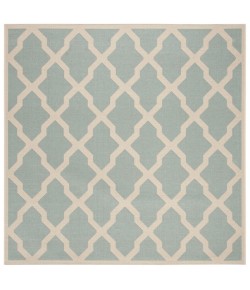 Safavieh Beach House BHS122 Aqua / Cream 6'-7" X 6'-7" Square Area Rug