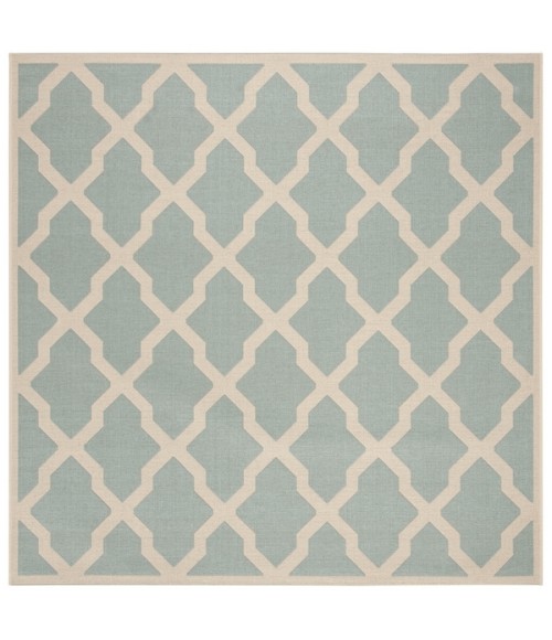 Safavieh Beach House BHS122 Aqua / Cream 6'-7" X 6'-7" Square Area Rug