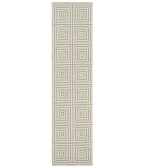 Safavieh Beach House BHS123 Cream / Aqua 2'-2" X 8' Runner Area Rug