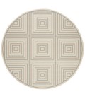 Safavieh Beach House BHS123 Cream / Aqua 6'-7" X 6'-7" Round Area Rug
