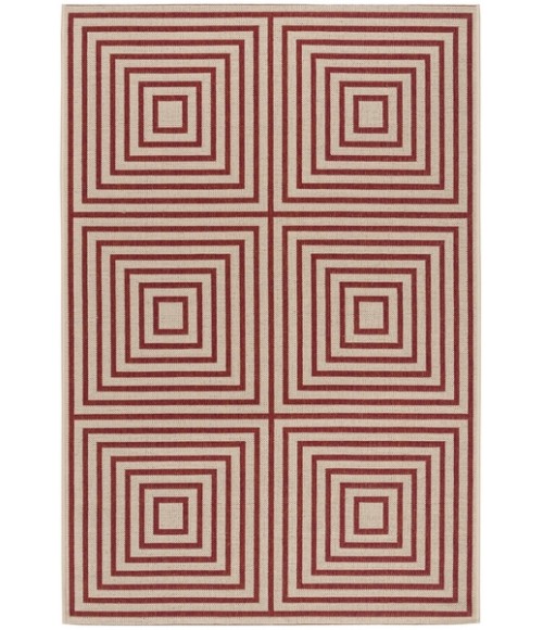 Safavieh Beach House BHS123 Red / Creme 2'-2" X 4' Accent Area Rug