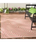 Safavieh Beach House BHS123 Red / Creme 2'-2" X 4' Accent Area Rug