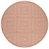 Safavieh Beach House BHS123 Red / Creme 6'-7" X 6'-7" Round Area Rug