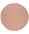 Safavieh Beach House BHS123 Red / Creme 6'-7" X 6'-7" Round Area Rug