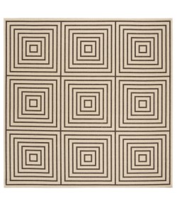 Safavieh Beach House BHS123 Creme / Brown 6'-7" X 6'-7" Square Area Rug