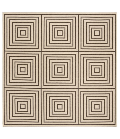 Safavieh Beach House BHS123 Creme / Brown 6'-7" X 6'-7" Square Area Rug