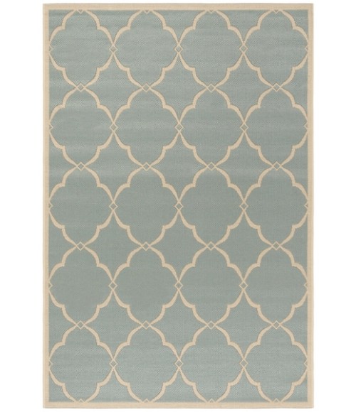 Safavieh Beach House BHS125 Aqua / Cream 8' X 10' Rectangle Area Rug