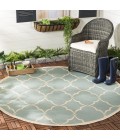 Safavieh Beach House BHS125 Aqua / Cream 6'-7" X 6'-7" Round Area Rug