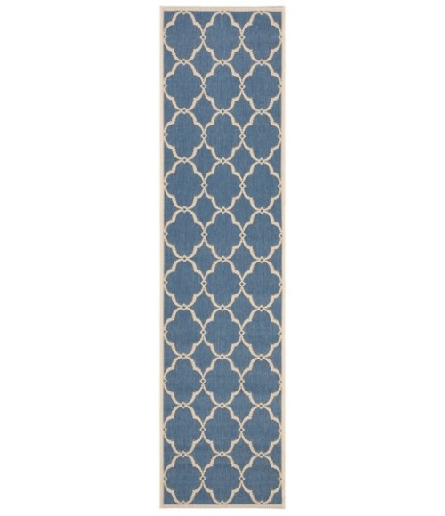 Safavieh Beach House BHS125 Blue / Creme 2'-2" X 8' Runner Area Rug