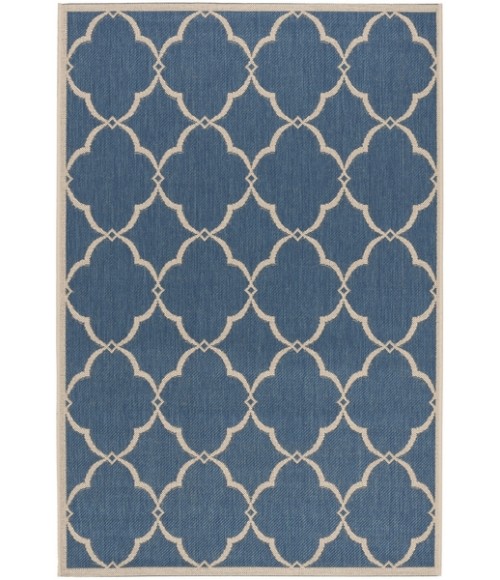 Safavieh Beach House BHS125 Blue / Creme 6'-7" X 9'-2" Rectangle Area Rug