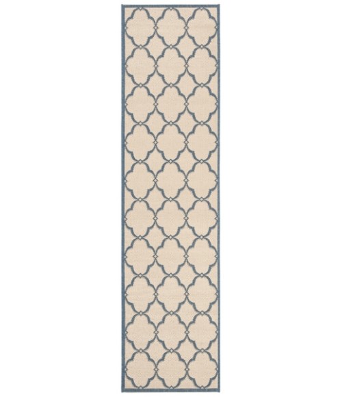 Safavieh Beach House BHS125 Cream / Blue 2'-2" X 6' Runner Area Rug