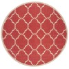 Safavieh Beach House BHS125 Red / Creme 8' X 8' Round Area Rug