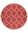 Safavieh Beach House BHS125 Red / Creme 4' X 4' Round Area Rug