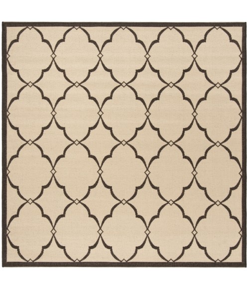 Safavieh Beach House BHS125 Creme / Brown 6'-7" X 6'-7" Square Area Rug