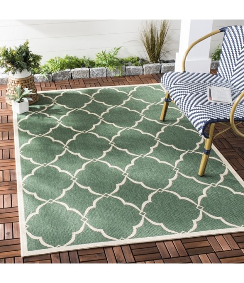 Safavieh Beach House BHS125 Green / Creme 8' X 10' Rectangle Area Rug