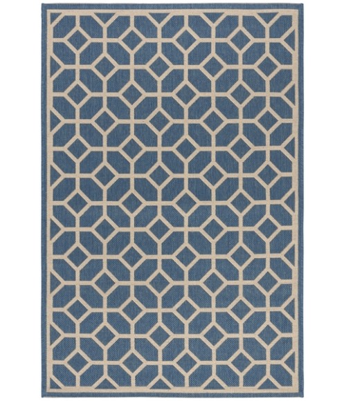 Safavieh Beach House BHS127 Blue / Creme 6'-7" X 9'-2" Rectangle Area Rug