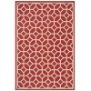 Safavieh Beach House BHS127 Red / Creme 6'-7" X 9'-2" Rectangle Area Rug