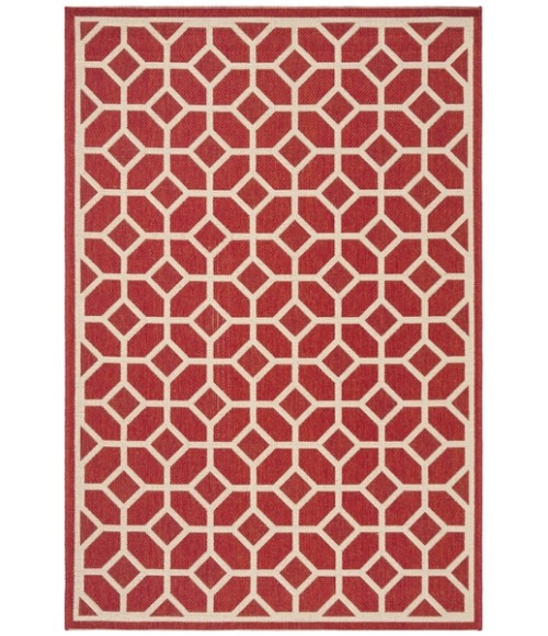Safavieh Beach House BHS127 Red / Creme 3' X 5' Rectangle Area Rug